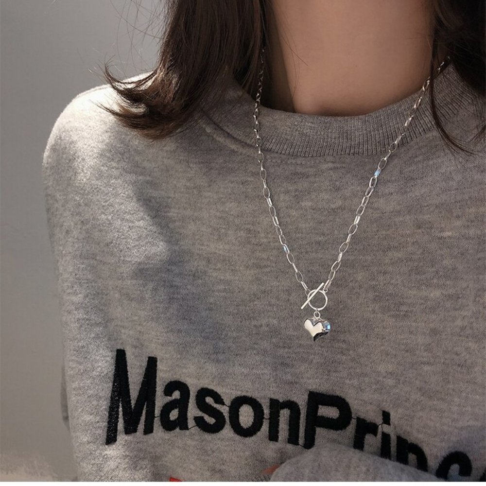 *NEW 925 Sterling Silver Heart Link Chain Necklace - Picture 5 of 10